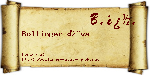Bollinger Éva névjegykártya